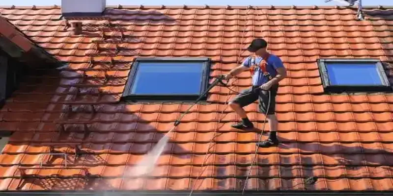 démoussage et nettoyage haute pression de toiture à Entremont Le Vieux